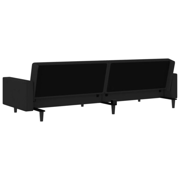 vidaXL 2-Seater Sofa Bed Black Velvet - Image 8