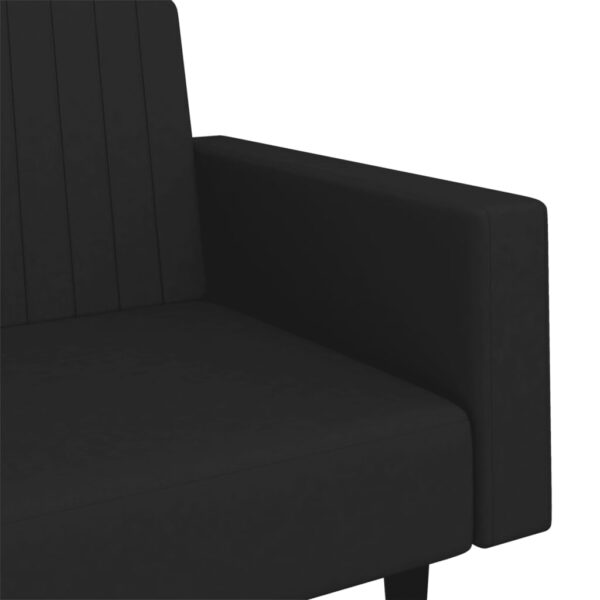 vidaXL 2-Seater Sofa Bed Black Velvet - Image 9