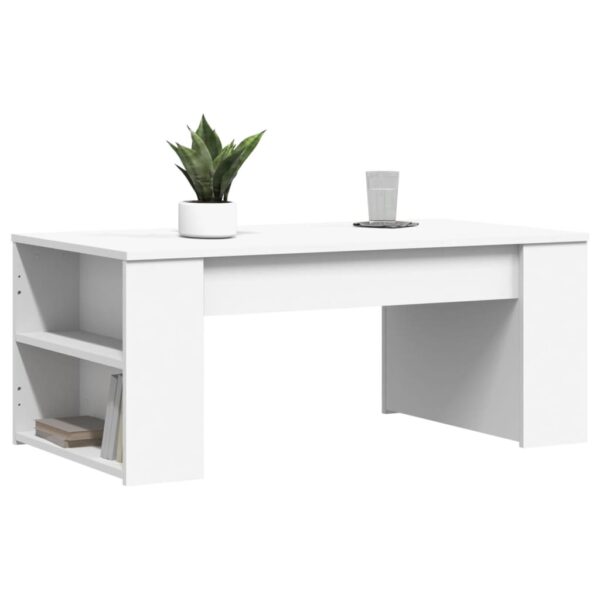 vidaXL Coffee Table White 40.2"x21.7"x16.5" Engineered Wood - Image 3