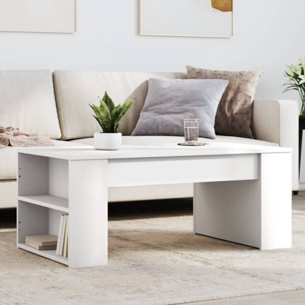 vidaXL Coffee Table White 40.2"x21.7"x16.5" Engineered Wood