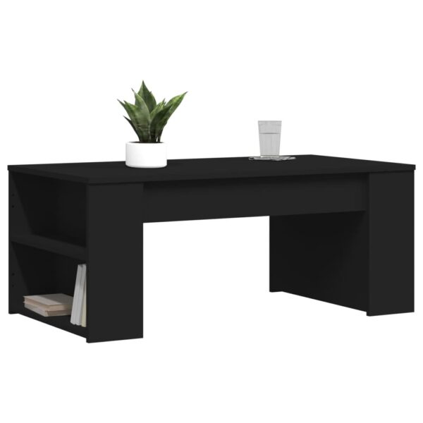 vidaXL Coffee Table Black 40.2"x21.7"x16.5" Engineered Wood - Image 3