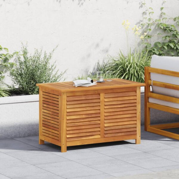 vidaXL Garden Storage Box with Louver 35.4"x19.7"x22" Solid Wood Acacia - Image 3