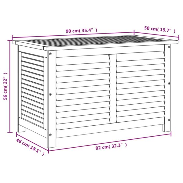 vidaXL Garden Storage Box with Louver 35.4"x19.7"x22" Solid Wood Acacia - Image 10