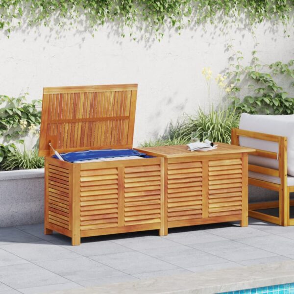 vidaXL Garden Storage Box with Louver 59.1"x19.7"x22" Solid Wood Acacia - Image 3