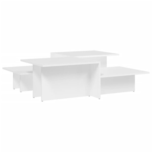 vidaXL Coffee Tables 2 pcs White Engineered Wood - Image 2