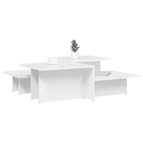 vidaXL Coffee Tables 2 pcs White Engineered Wood - Image 3