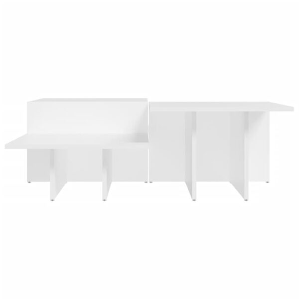 vidaXL Coffee Tables 2 pcs White Engineered Wood - Image 5