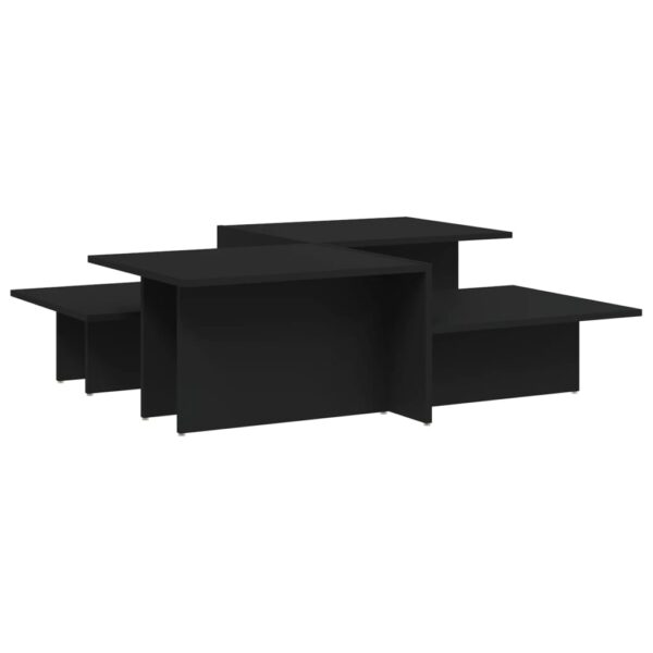 vidaXL Coffee Tables 2 pcs Black Engineered Wood - Image 2