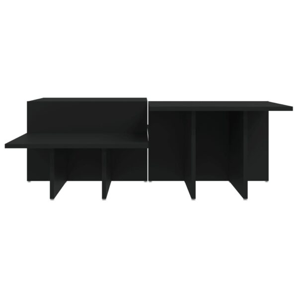 vidaXL Coffee Tables 2 pcs Black Engineered Wood - Image 5