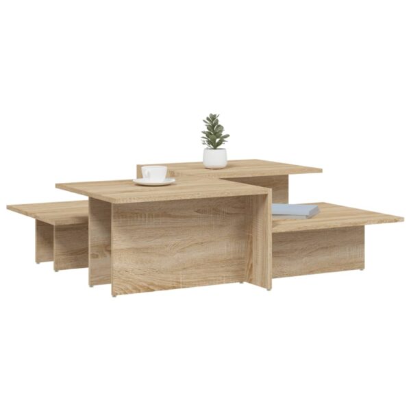 vidaXL Coffee Tables 2 pcs Sonoma Oak Engineered Wood - Image 3