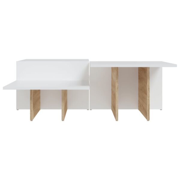 vidaXL Coffee Tables 2 pcs Sonoma Oak and White Engineered Wood - Image 5