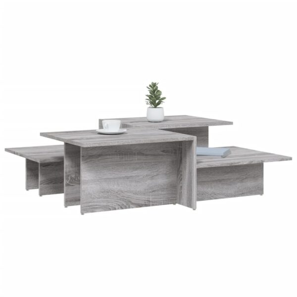 vidaXL Coffee Tables 2 pcs Gray Sonoma Engineered Wood - Image 3