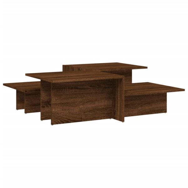 vidaXL Coffee Tables 2 pcs Brown Oak Engineered Wood - Image 2