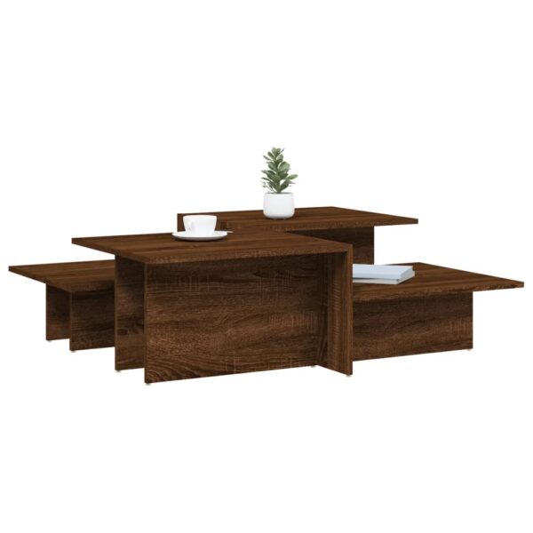 vidaXL Coffee Tables 2 pcs Brown Oak Engineered Wood - Image 3