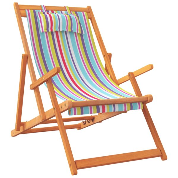 vidaXL Folding Beach Chairs 2 pcs Multicolor Fabric - Image 3