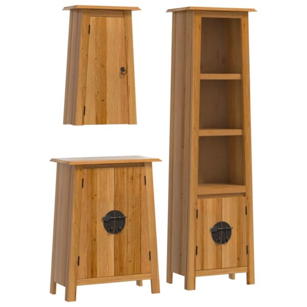 vidaXL 3 Piece Bathroom Furniture Set Solid Wood Pine - Image 2