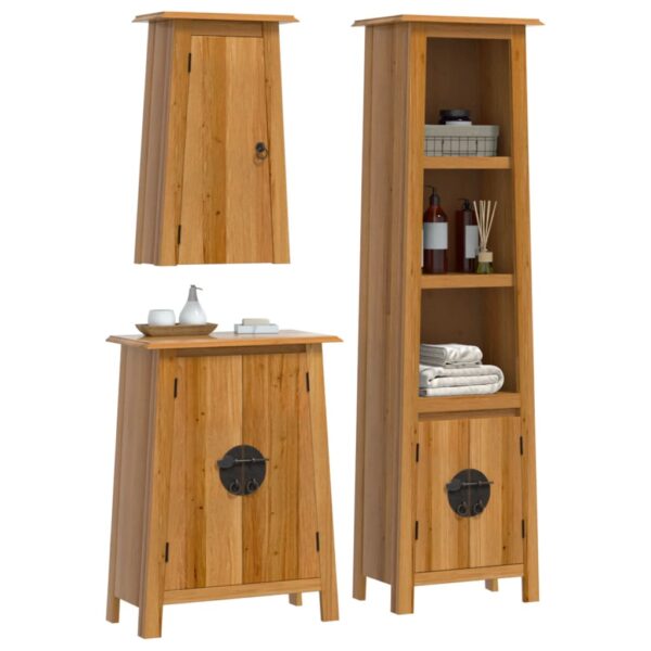 vidaXL 3 Piece Bathroom Furniture Set Solid Wood Pine - Image 3