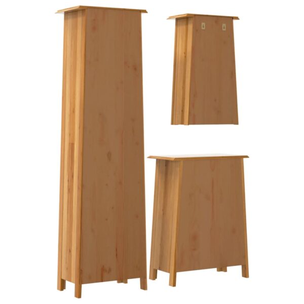 vidaXL 3 Piece Bathroom Furniture Set Solid Wood Pine - Image 7