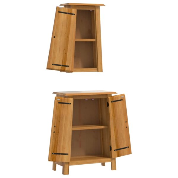 vidaXL 2 Piece Bathroom Furniture Set Solid Wood Pine - Image 4