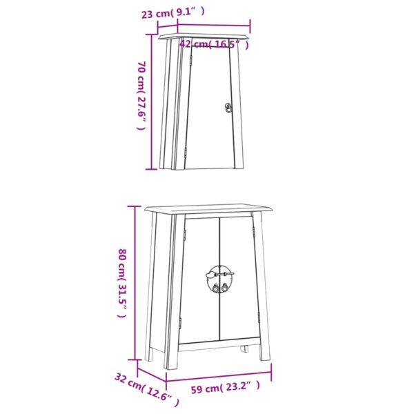 vidaXL 2 Piece Bathroom Furniture Set Solid Wood Pine - Image 9