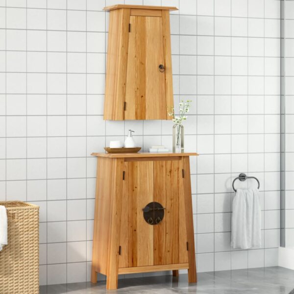 vidaXL 2 Piece Bathroom Furniture Set Solid Wood Pine