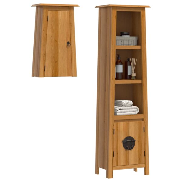 vidaXL 2 Piece Bathroom Furniture Set Solid Wood Pine - Image 3