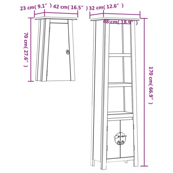 vidaXL 2 Piece Bathroom Furniture Set Solid Wood Pine - Image 9