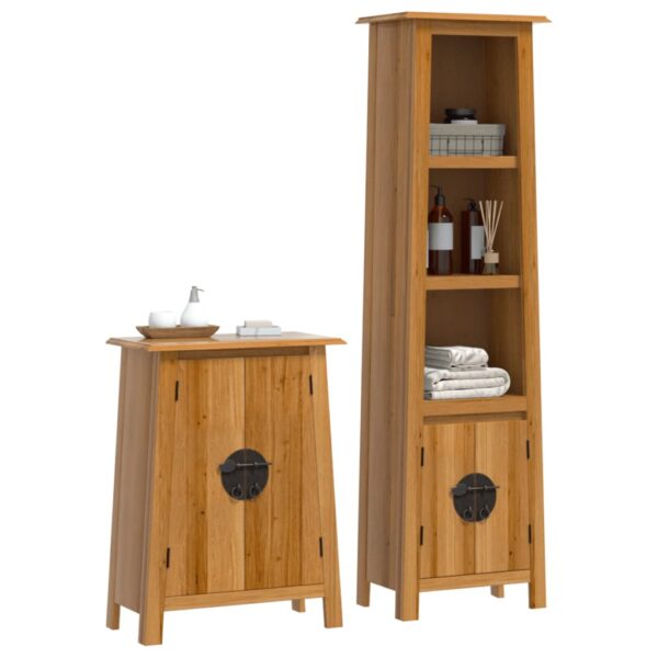 vidaXL 2 Piece Bathroom Furniture Set Solid Wood Pine - Image 3