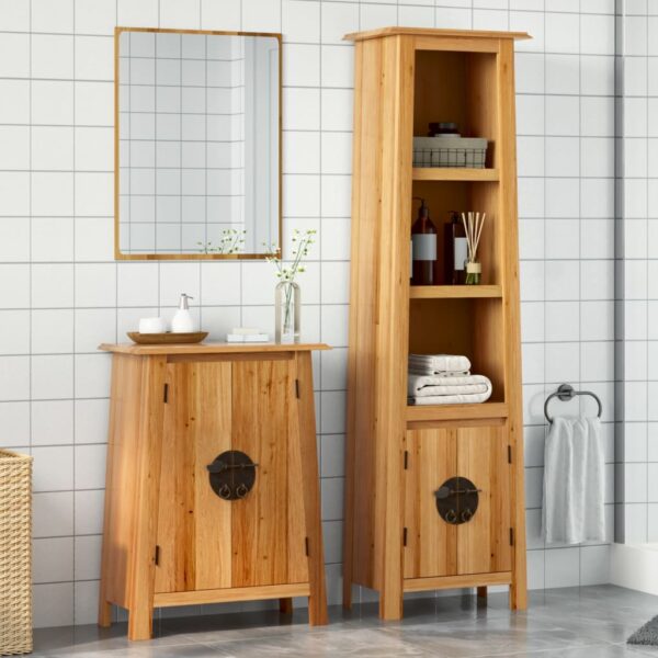 vidaXL 2 Piece Bathroom Furniture Set Solid Wood Pine