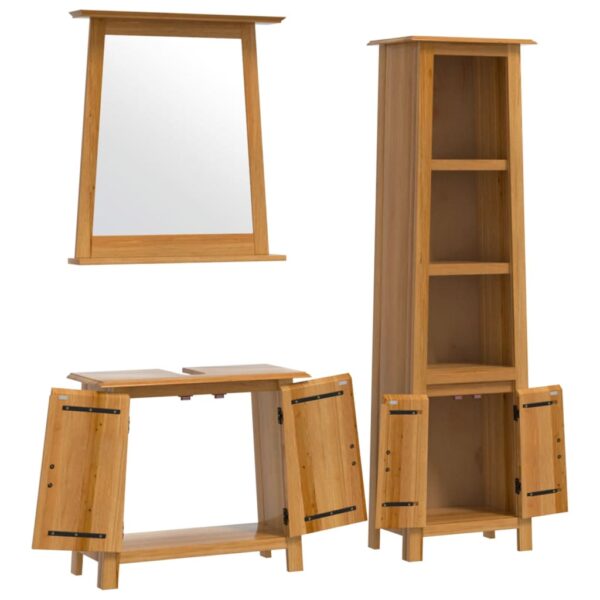 vidaXL 3 Piece Bathroom Furniture Set Solid Wood Pine - Image 4