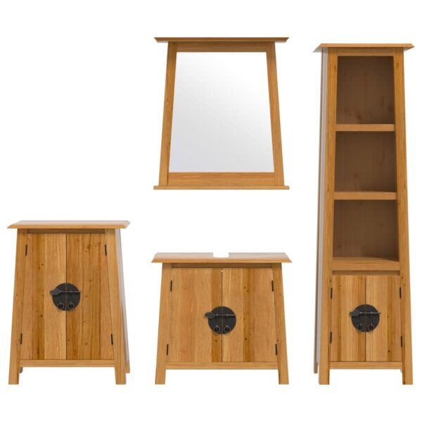 vidaXL 4 Piece Bathroom Furniture Set Solid Wood Pine - Image 5