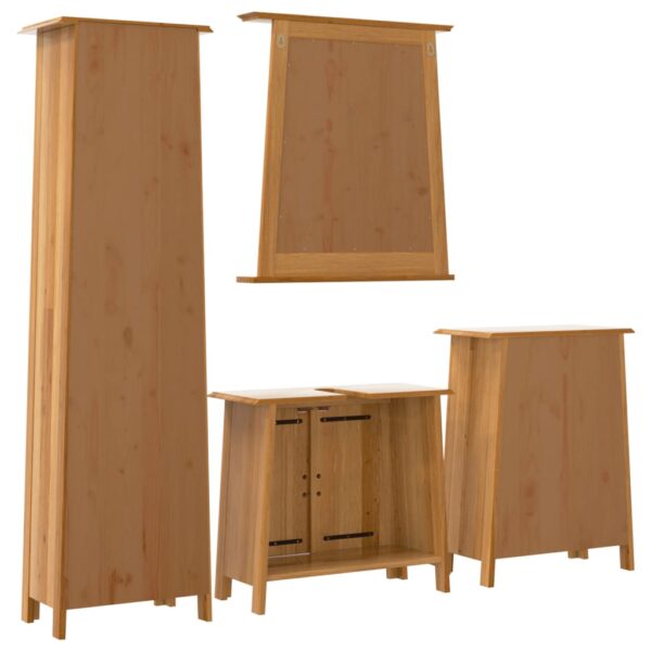 vidaXL 4 Piece Bathroom Furniture Set Solid Wood Pine - Image 7