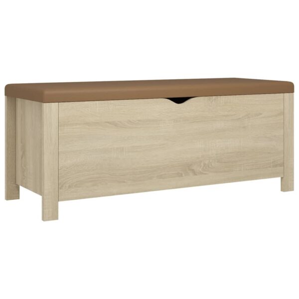 vidaXL Storage Box with Cushion Sonoma Oak 41.3"x15.7"x17.7" - Image 2