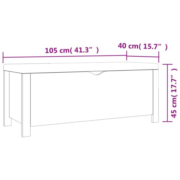 vidaXL Storage Box with Cushion White & Sonoma Oak 41.3"x15.7"x17.7" - Image 7