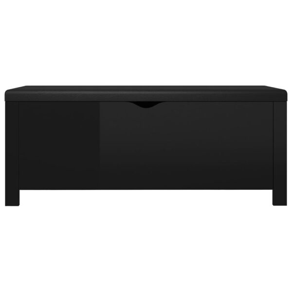 vidaXL Storage Box with Cushion High Gloss Black 41.3"x15.7"x17.7" - Image 5